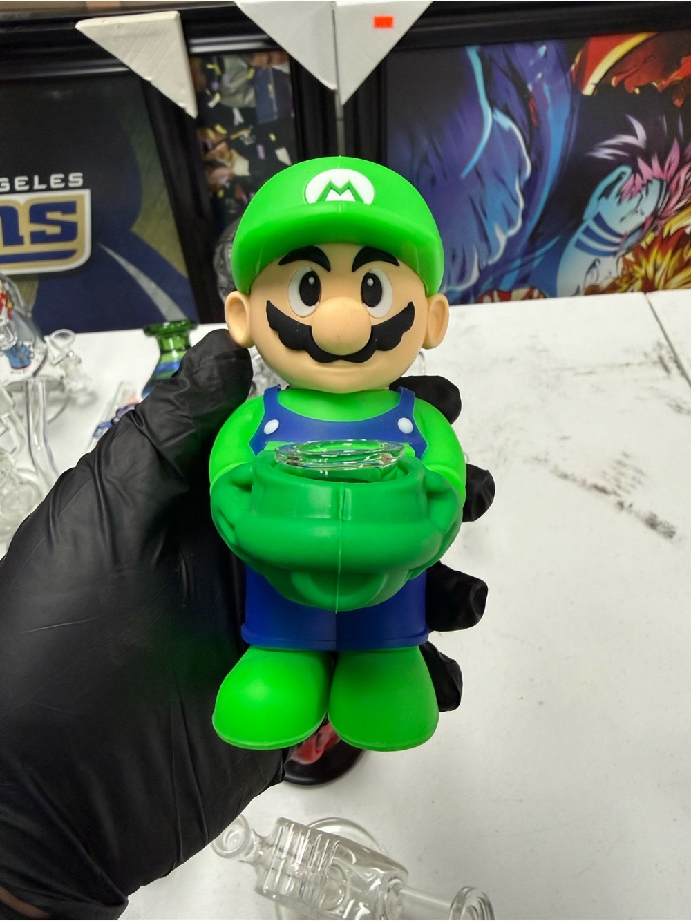 Green Luigi Figurine Holder